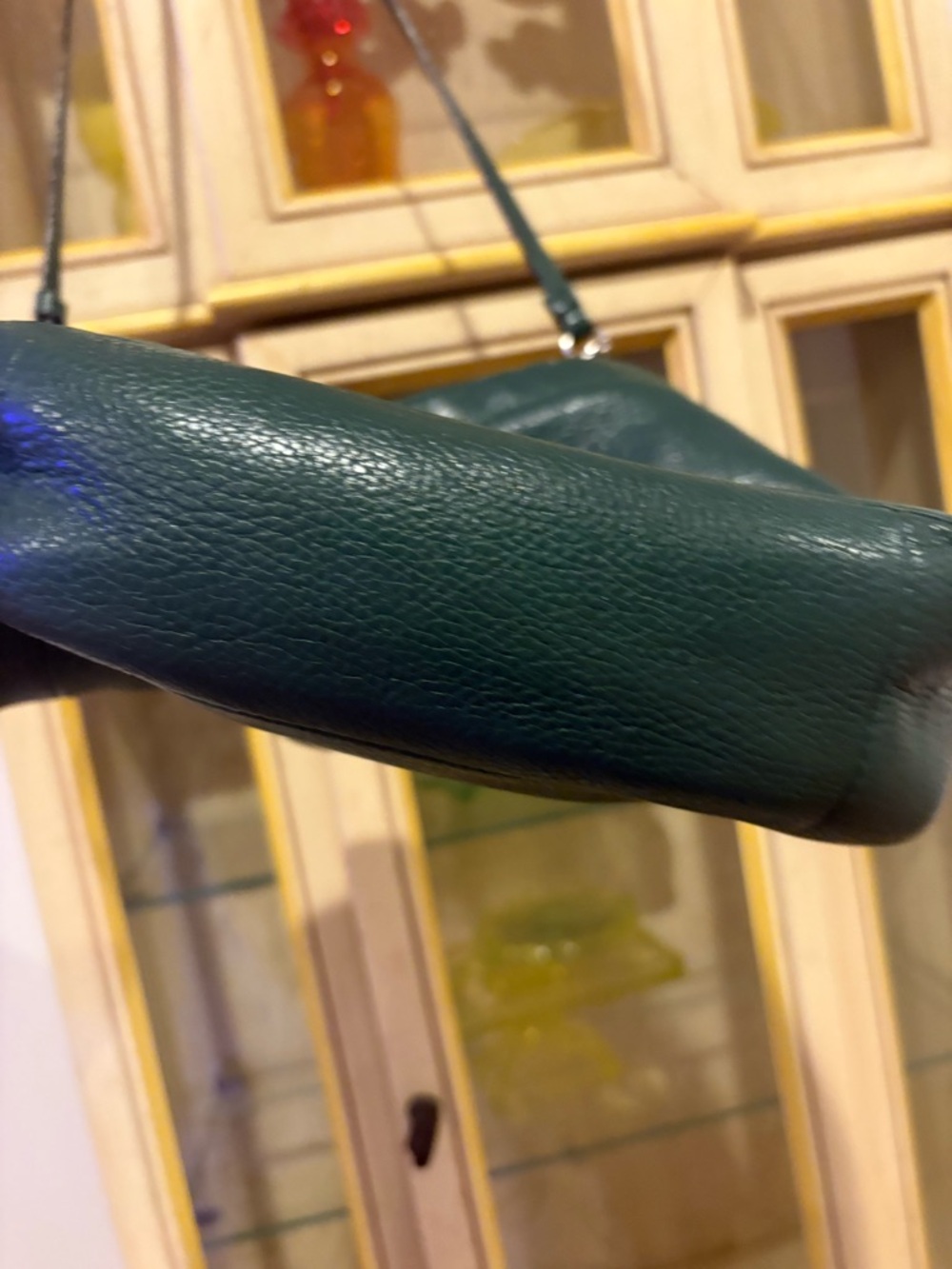Coach Pebbled Leather Green Shoulder Bag and matching wallet vintage - Picture 7 of 16